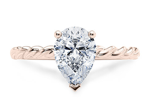 Ascot in Rose Gold set with a Pear cut diamond.