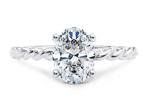 Ascot in Platinum set with a Oval cut diamond.