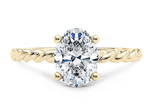 Ascot in Yellow Gold set with a Oval cut diamond.