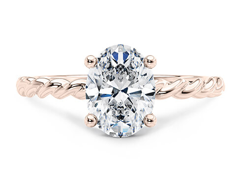 Ascot in Rose Gold set with a Oval cut diamond.