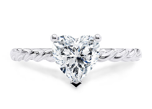 Ascot in White Gold set with a Heart cut diamond.