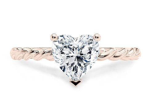Ascot in Rose Gold set with a Heart cut diamond.