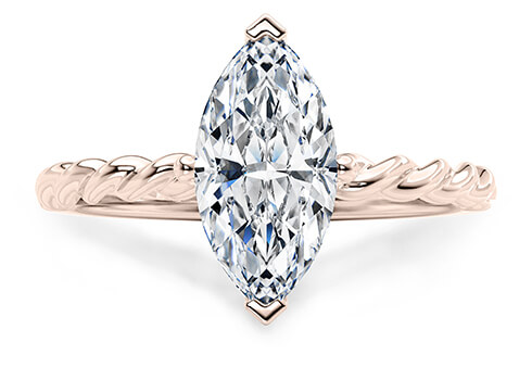 Ascot in Rose Gold set with a Marquise cut diamond.