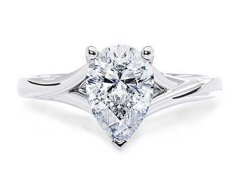 Hanover in White Gold set with a Pear cut diamond.