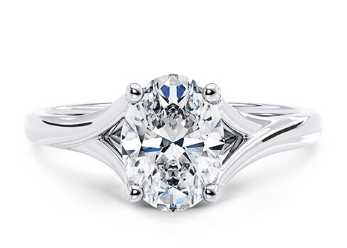 Hanover in White Gold set with a Oval cut diamond.