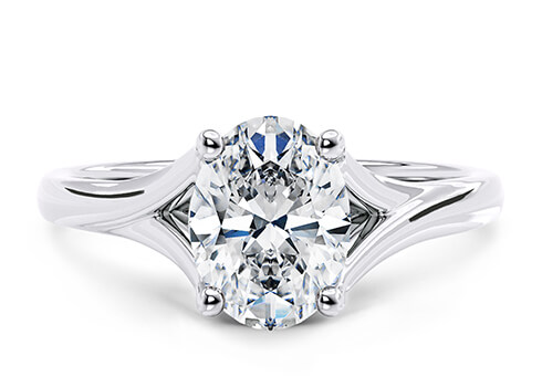 Hanover in Platinum set with a Oval cut diamond.