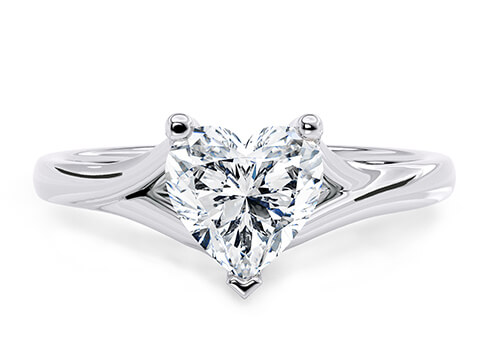 Hanover in White Gold set with a Heart cut diamond.
