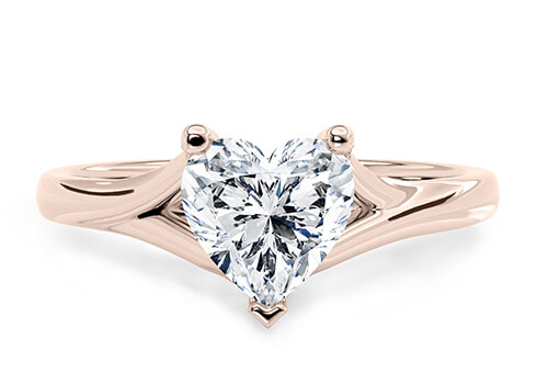 Hanover in Rose Gold set with a Heart cut diamond.