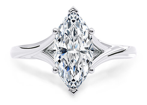 Hanover in White Gold set with a Marquise cut diamond.