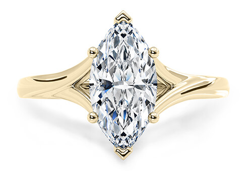 Hanover in Yellow Gold set with a Marquise cut diamond.