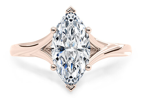 Hanover in Roségoud set with a Marquise cut diamant.