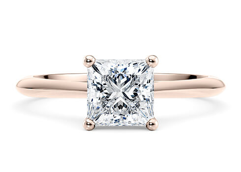 Hope in Rose Gold set with a Princess cut diamond.
