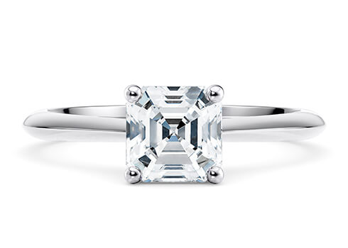 Hope in Platinum set with a Asscher cut diamond.