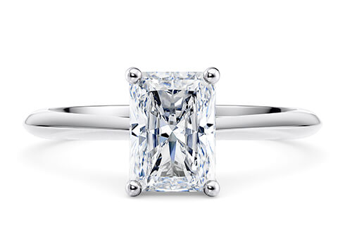 Hope in Platinum set with a Radiant cut diamond.