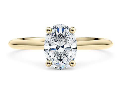 Hope in Желтое золото (9k) set with a Овальный cut бриллиант.