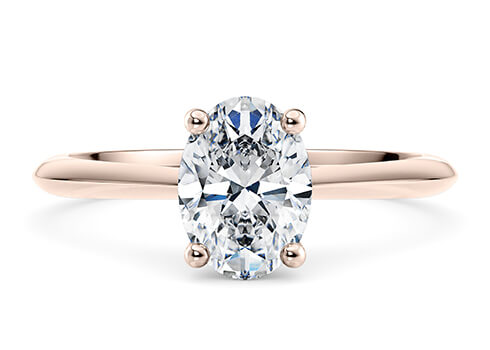 Hope in Rose Gold set with a Oval cut diamond.