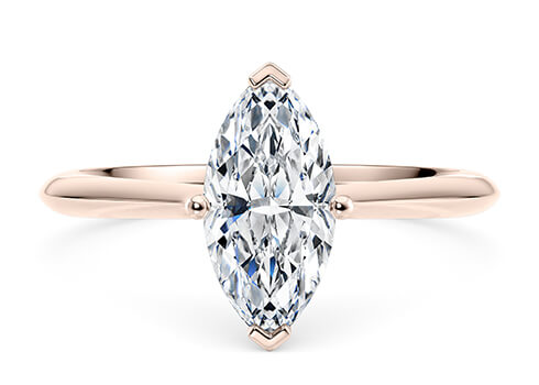 Hope in Roségoud set with a Marquise cut diamant.