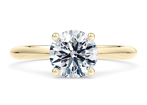 Iris in Žluté zlato set with a Kulaté cut diamant.