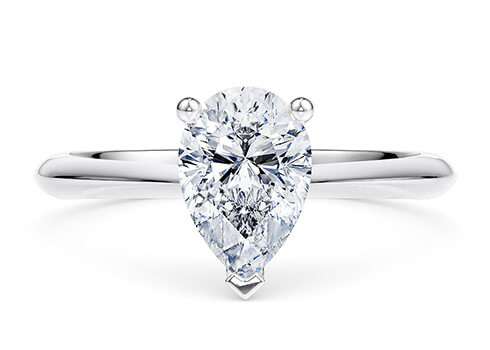 Iris in Weißgold (9k) set with a Tropfen cut diamant.