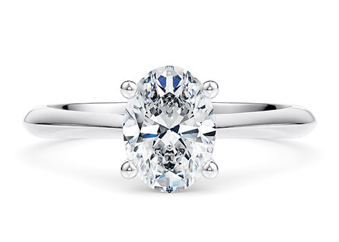 Iris in Weißgold (9k) set with a Oval cut diamant.