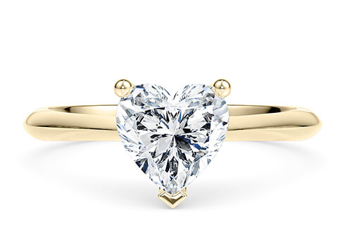 Iris in Yellow Gold set with a Heart cut diamond.