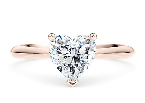 Iris in Rose Gold set with a Heart cut diamond.