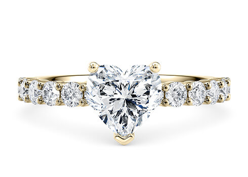 Akinia in Aur galben (9k) set with a Inima cut diamant.