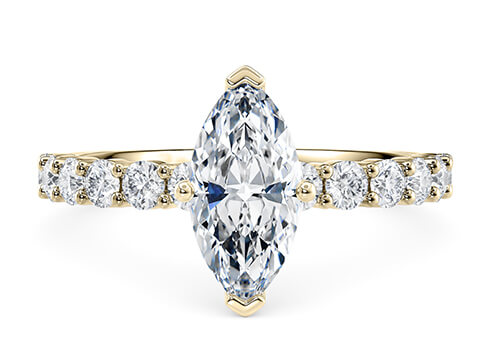 Akinia in Or jaune set with a Marquise cut diamant.
