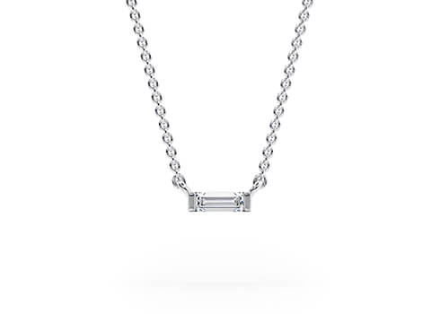 Baguette Necklace in White Gold (9k)