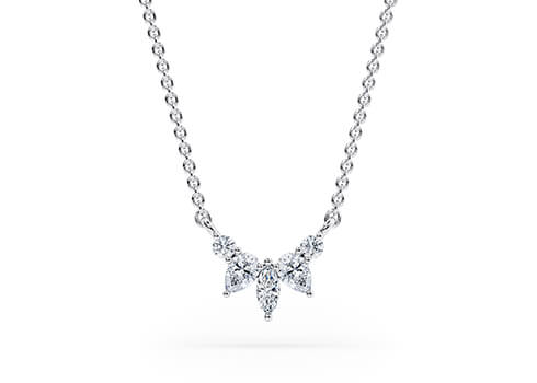 Bouquet Necklace in White Gold.
