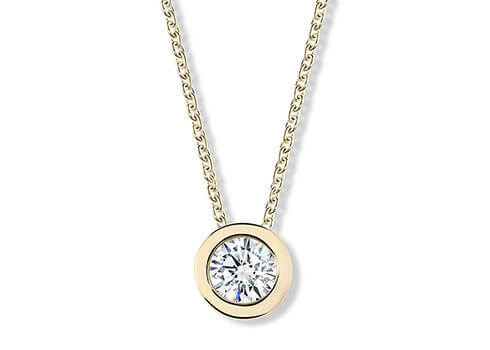 Cascata in ذهب أصفر (9 قيراط) set with a مستدير cut ماسة.