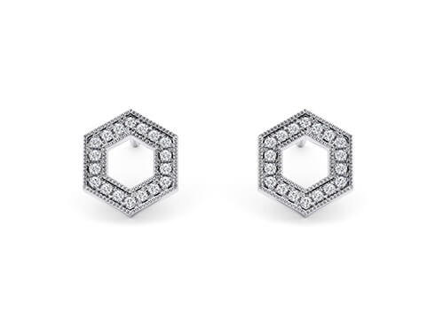 Olympia Studs in Or blanc.