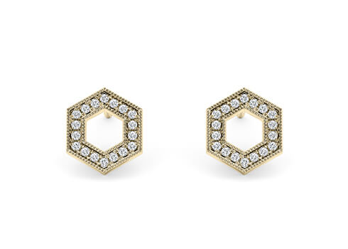 Olympia Studs in Yellow Gold.