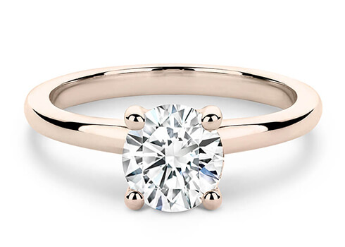 Eden in Rose Gold set with a Round cut diamond.