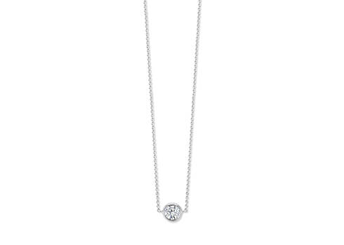Tea Necklace - 1 Stone in Vitt guld.
