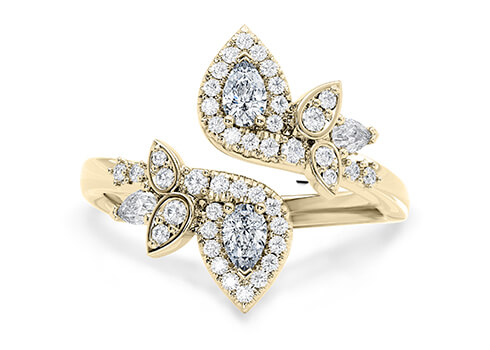 Primrose Cocktail Ring in Gult gull (9k)