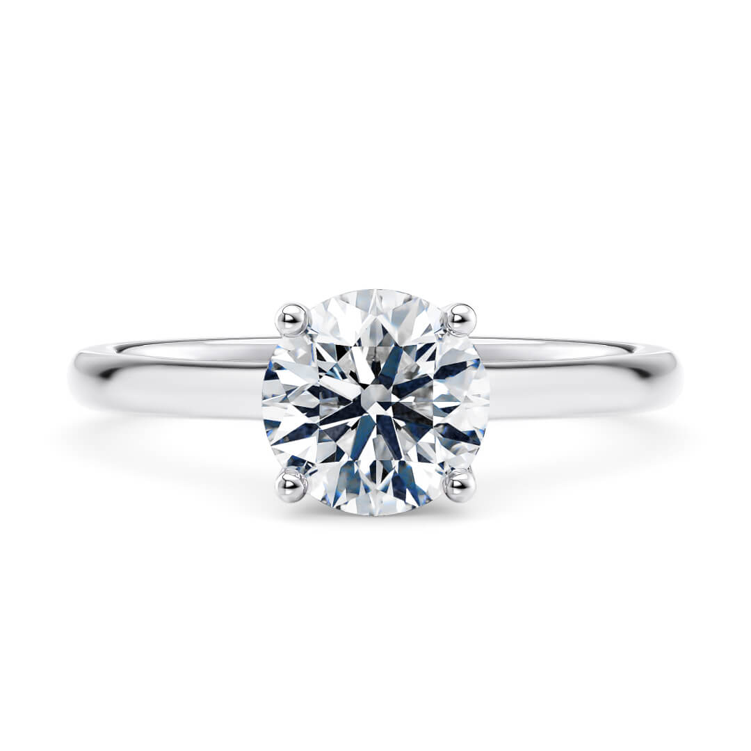 Engagement Ring in White Gold (9k) with Round 0.70ct K SI1 diamond