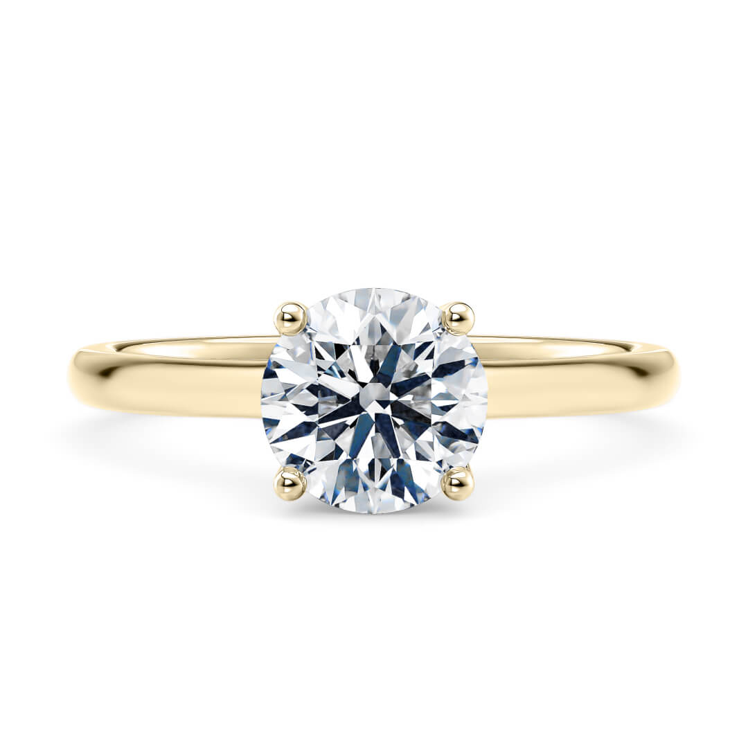 Engagement Ring in Yellow Gold (9k) with Round 0.70ct K SI1 diamond