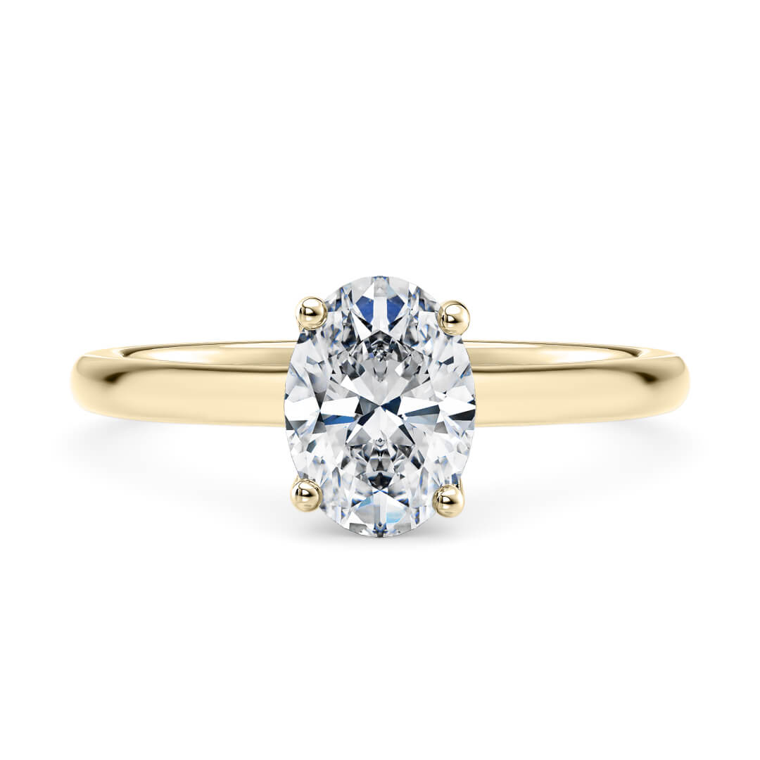 Engagement Ring in Yellow Gold (9k) with Oval 0.23ct H SI1 diamond