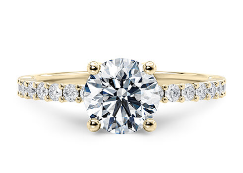 Duchess in Yellow Gold set with a Round cut diamond.