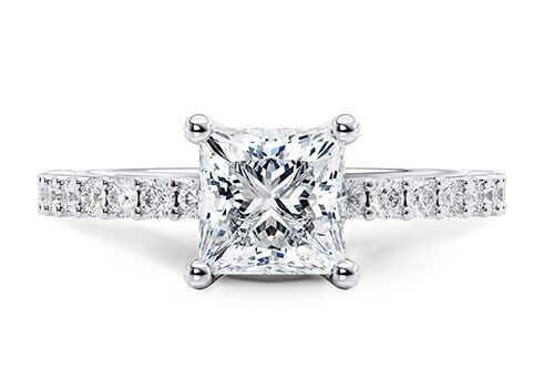 Duchess in Witgoud (9k) set with a Princess cut diamant.