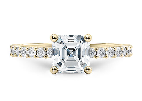 Duchess in Żółte złoto (9k) set with a Asscher cut diament.