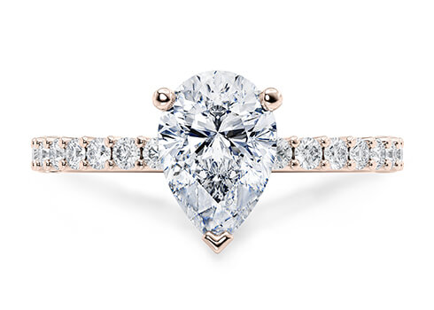 Duchess in Rose Gold set with a Pear cut diamond.