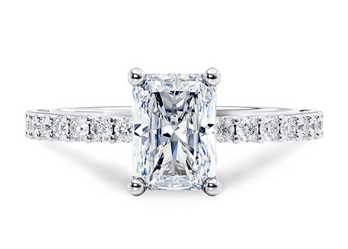 Duchess in White Gold set with a Radiant cut diamond.