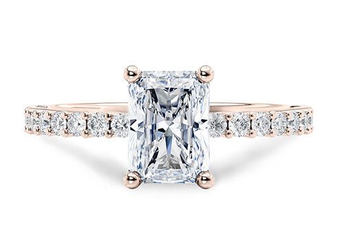 Duchess in Rose Gold set with a Radiant cut diamond.