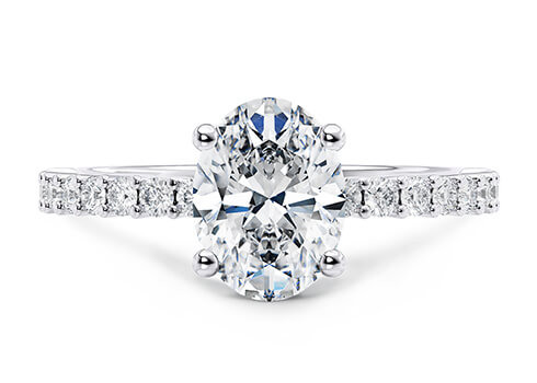Duchess in White Gold (9k) set with a Oval cut diamond.
