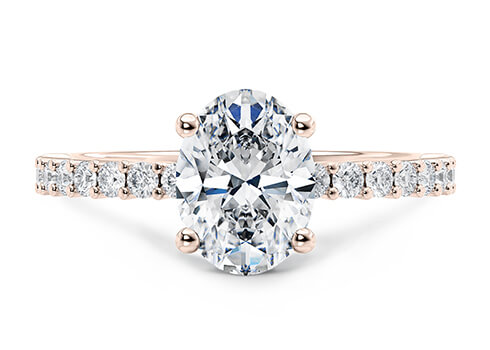 Duchess in Rose Gold set with a Oval cut diamond.