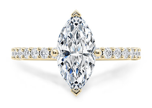 Duchess in Yellow Gold set with a Marquise cut diamond.