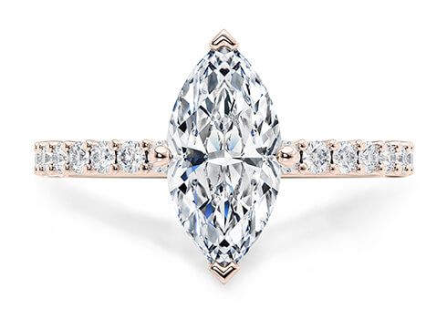 Duchess in Rose Gold set with a Marquise cut diamond.