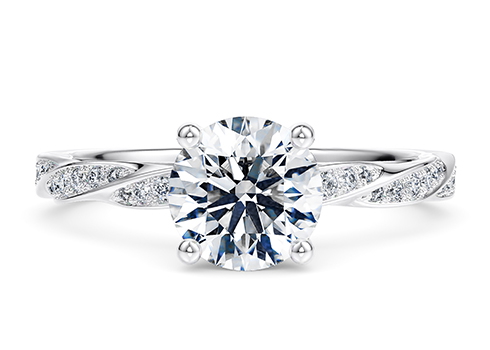 Marylebone in Platinum set with a Round cut diamond.